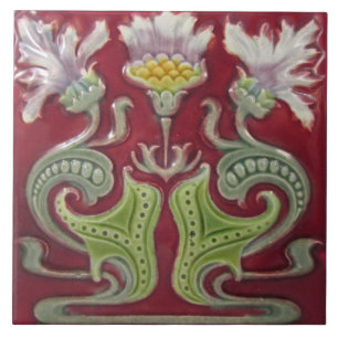 Azulejo Chimenea decorativa estilo Art Nouveau de mosaico