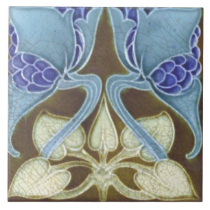 Azulejo Chimenea decorativa estilo Art Nouveau de mosaico