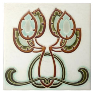 Azulejo Chimenea decorativa estilo Art Nouveau de mosaico