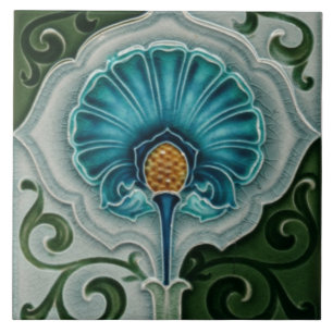 Azulejo Chimenea decorativa estilo Art Nouveau de mosaico
