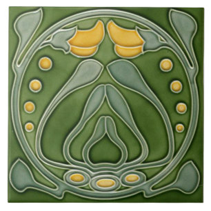 Azulejo Chimenea decorativa estilo Art Nouveau de mosaico