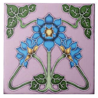 Azulejo Chimenea decorativa estilo Art Nouveau de mosaico