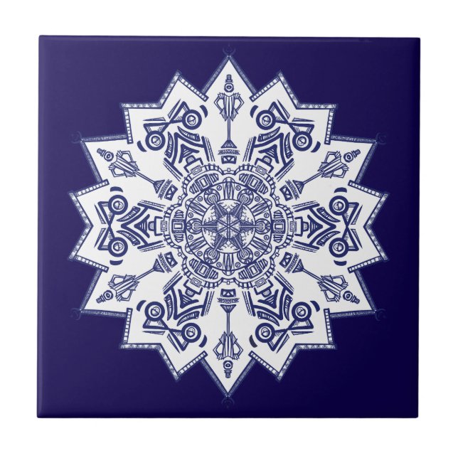 Azulejo China azul Mandela (Frente)