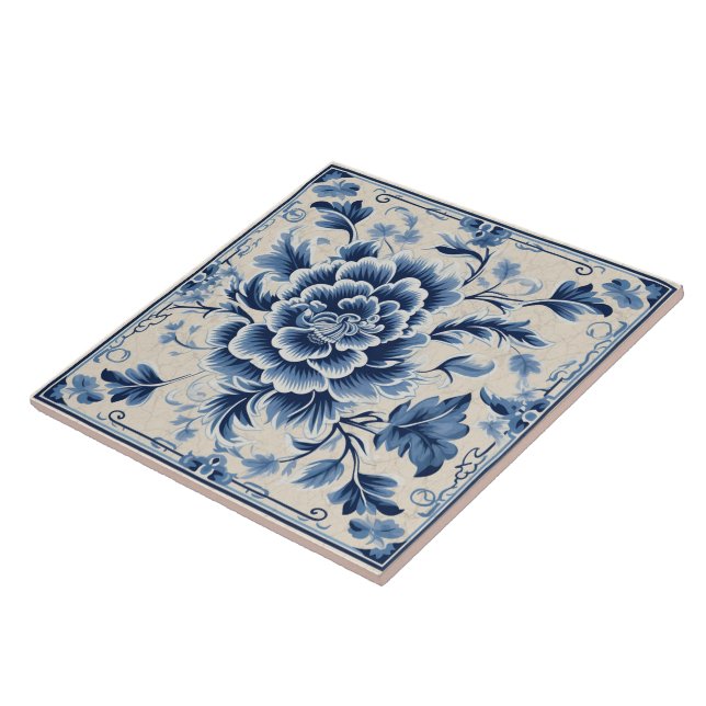 Azulejo China tradicional Flor de tinta azul Art 10 (Lado)