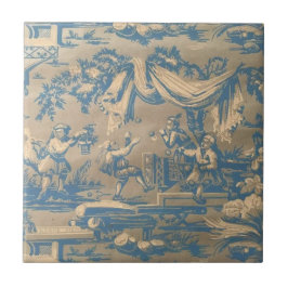 Azulejo Chinoiserie azul vintage