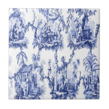 Chinoiserie azul y blanca