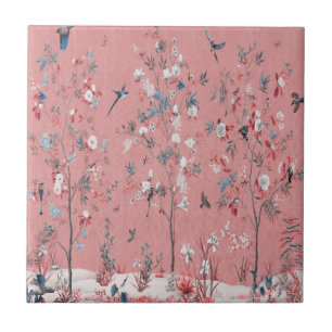 Azulejo Chinoiserie rosa