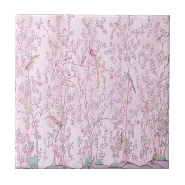 Azulejo Chinoiserie rosa (Frente)