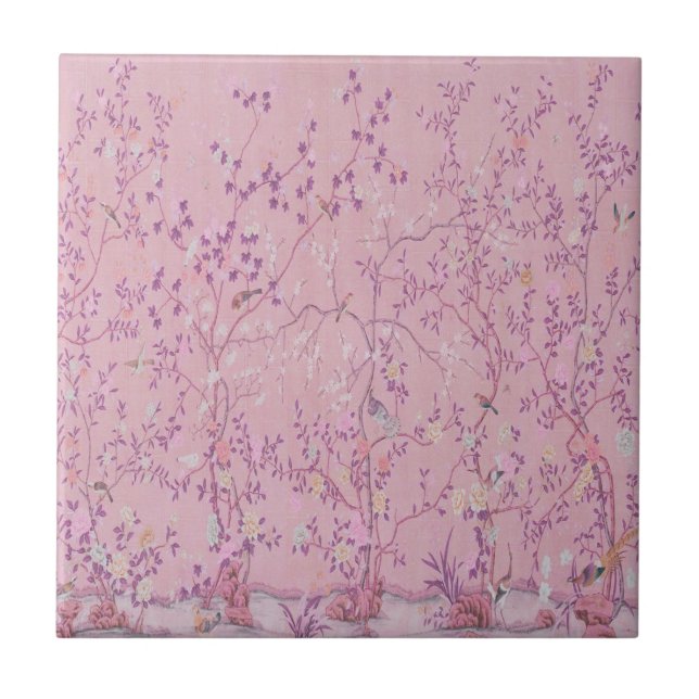 Azulejo Chinoiserie rosa (Frente)