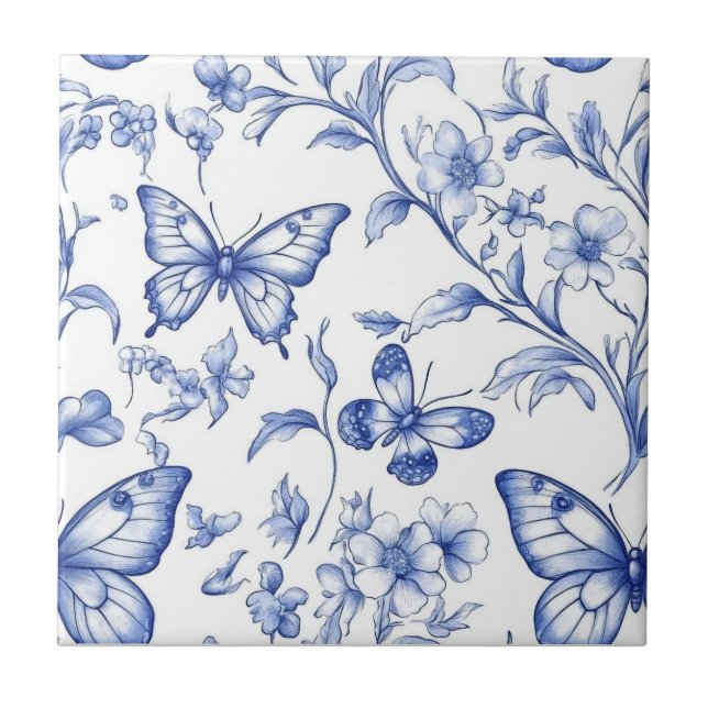Azulejo Chinoiserie Toile De Jouy Pattern (Frente)