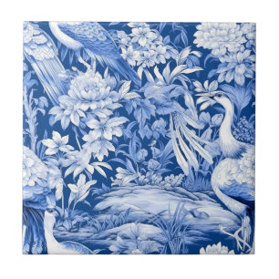 Azulejo Chinoserie Azul y Blanco Serie Diseño 8