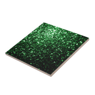 Azulejo Chispas de brillo falsas de color verde oscuro