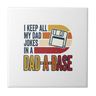 Azulejo Chiste de Papá Base Retro Divertido Diseño de Vect