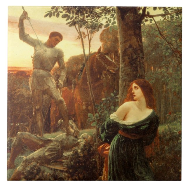 Azulejo Chivalry (de Frank Dicksee) (Frente)