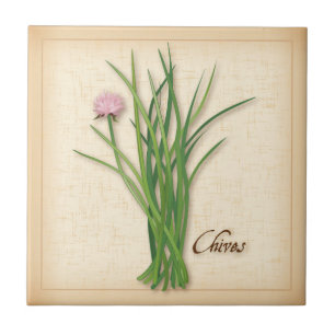 Azulejo Chives Herb Cerámica Tile