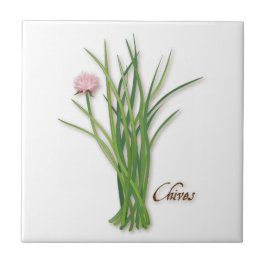 Azulejo Chives Herb Cerámica Tile