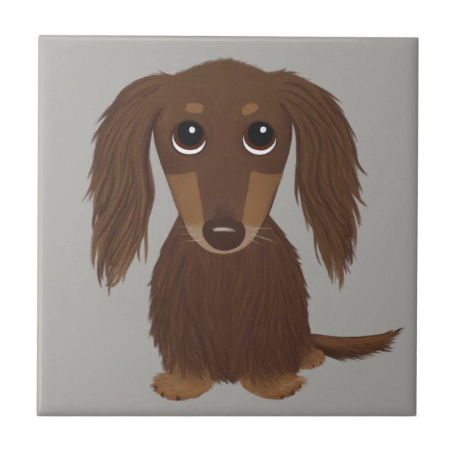 Azulejo Chocolate Brown Dachshund (Frente)