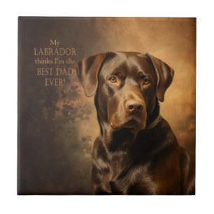 Azulejo Chocolate Lab Dad