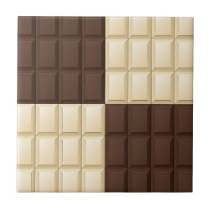 Azulejo Chocolate Marrón Y Blanco