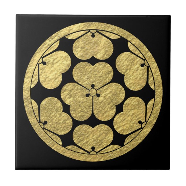 Azulejo Chosokabe Mon clan samurai japonés (Frente)