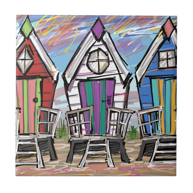 Azulejo Chozas RWB de la playa (Frente)