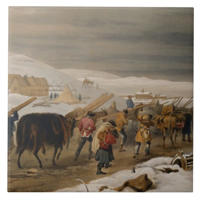 Azulejo Chozas y ropa caliente para el ejército, placa de (Frente)