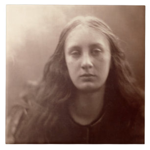 Azulejo Christabel, retrato de mayo Prinsep, c.1867 (sepia