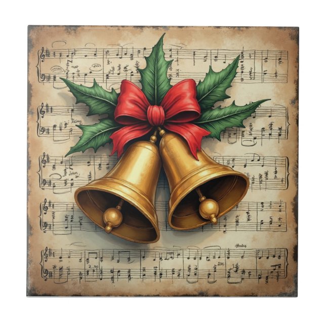 Azulejo Christmas Bells on Sheet Music, (Frente)