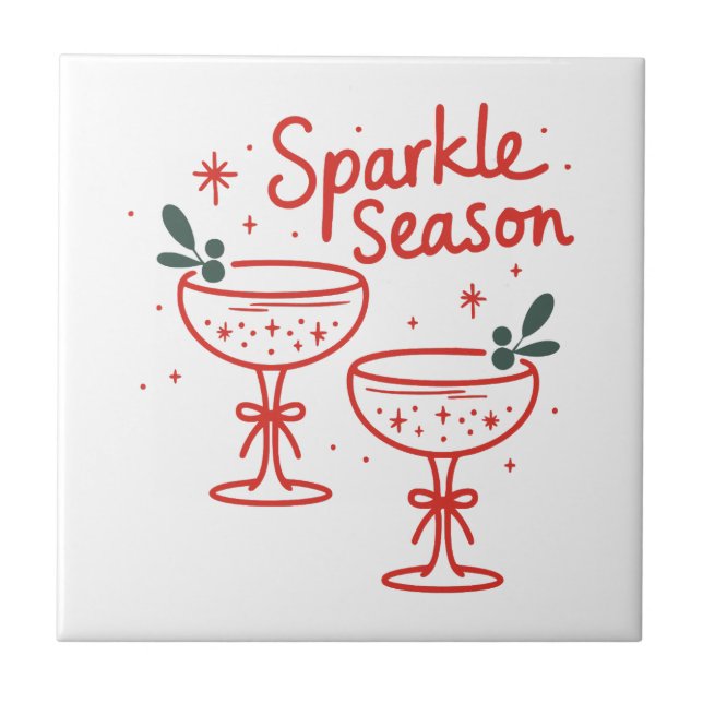 Azulejo Christmas Cocktails Sparkle Season  (Frente)