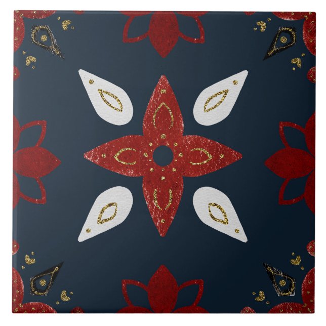 Azulejo Christmas Folk Nordic Art (Frente)