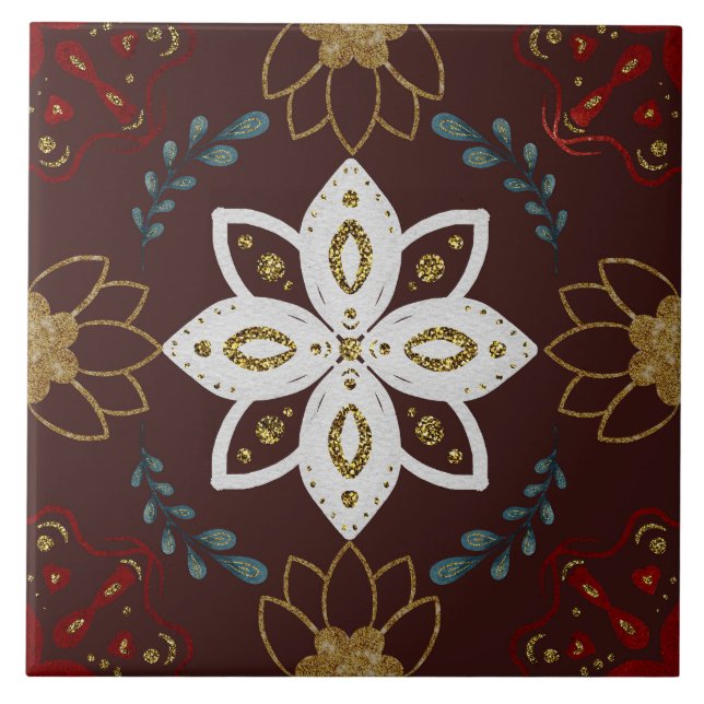 Azulejo Christmas Folk Nordic Art (Frente)