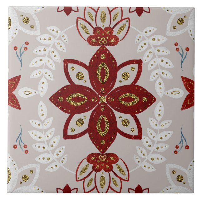 Azulejo Christmas Folk Nordic Art (Frente)