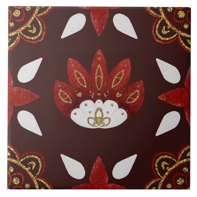 Azulejo Christmas Folk Nordic Art (Frente)