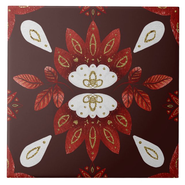 Azulejo Christmas Folk Nordic Art (Frente)