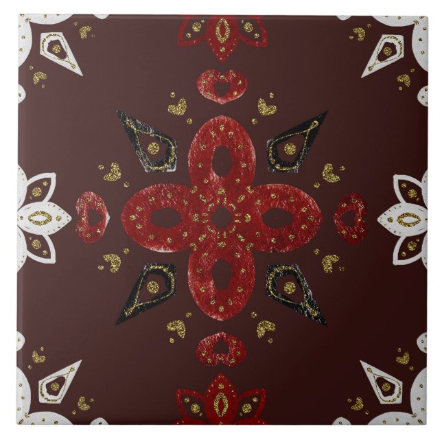 Azulejo Christmas Folk Nordic Art (Frente)