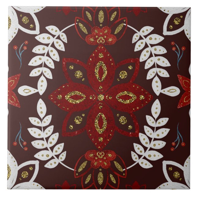 Azulejo Christmas Folk Nordic Art (Frente)