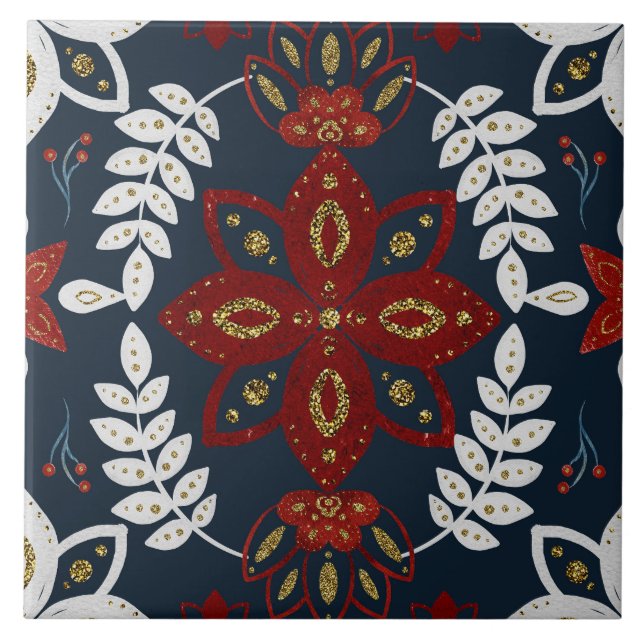 Azulejo Christmas Folk Nordic Art (Frente)