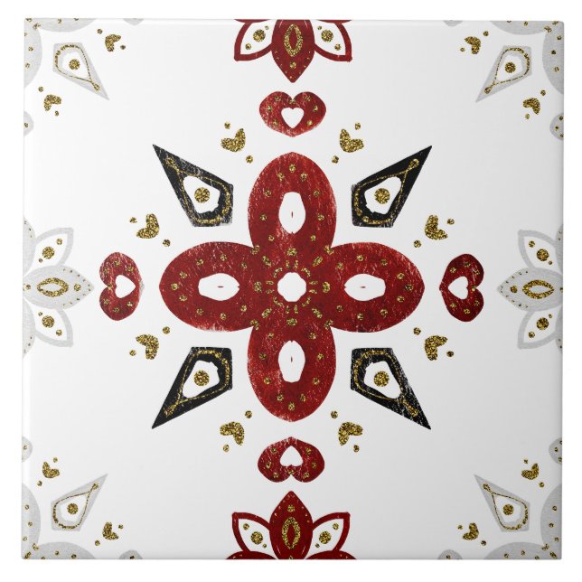 Azulejo Christmas Folk Nordic Art (Frente)