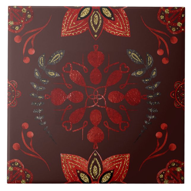 Azulejo Christmas Folk Nordic Art (Frente)