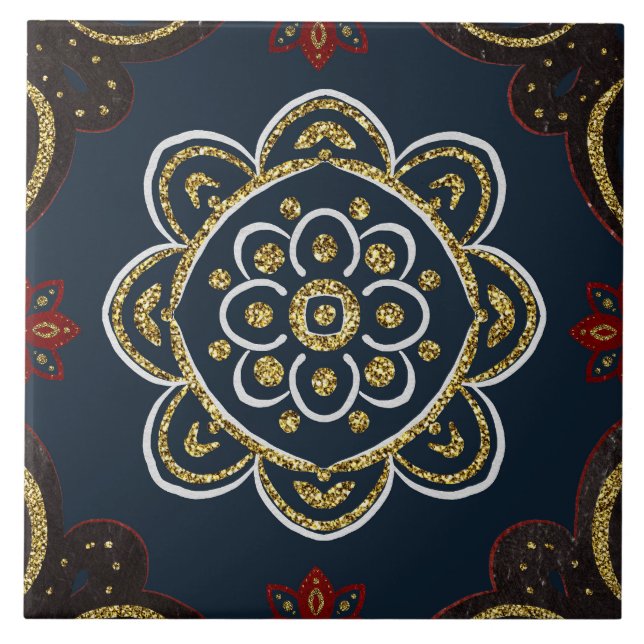 Azulejo Christmas Folk Nordic Art (Frente)