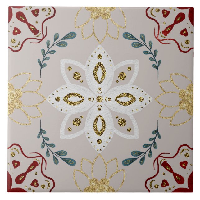 Azulejo Christmas Folk Nordic Art (Frente)