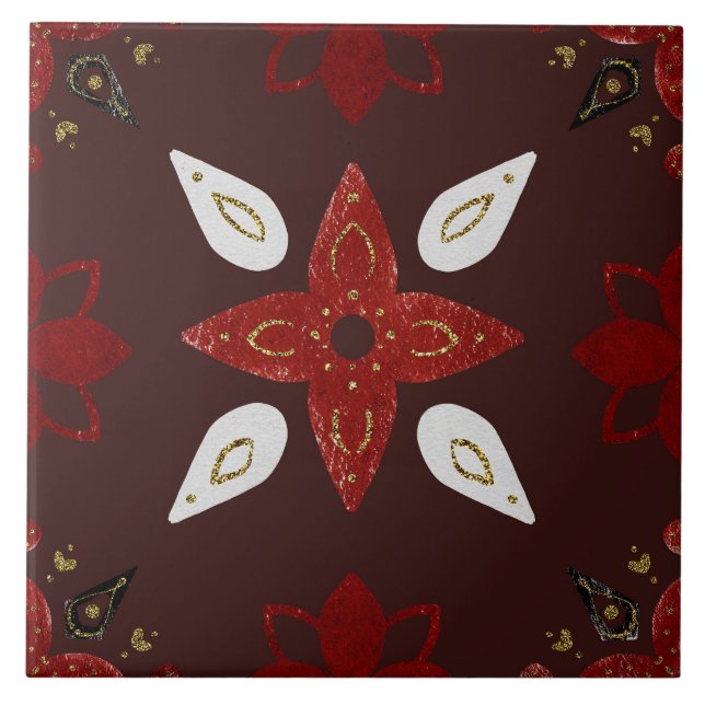 Azulejo Christmas Folk Nordic Art (Frente)