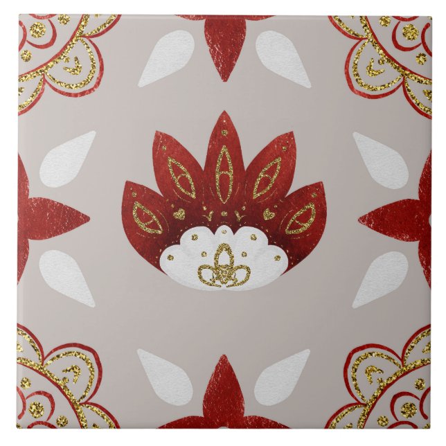 Azulejo Christmas Folk Nordic Art (Frente)