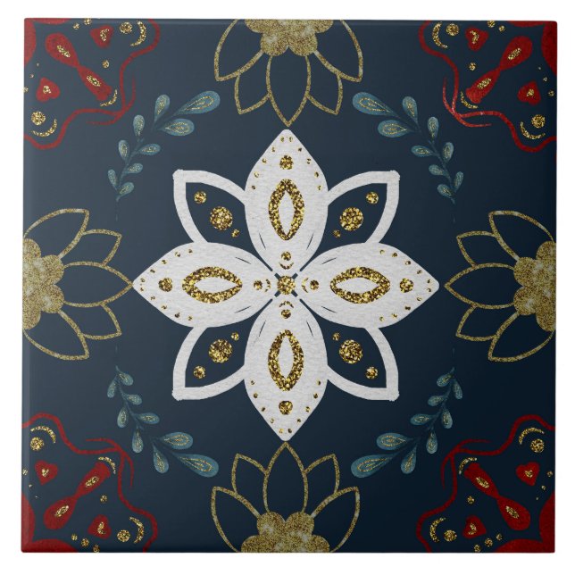 Azulejo Christmas Folk Nordic Art (Frente)