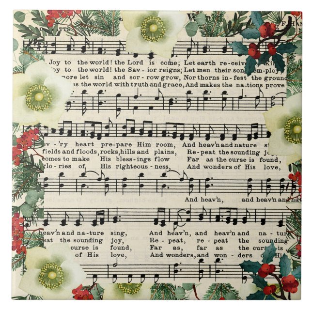 Azulejo Christmas Music, Joy to the World, (Frente)
