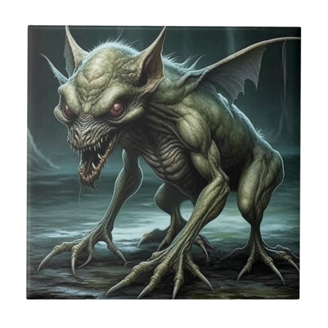 Azulejo Chupacabra - Monstruos criptográficos o animales (Frente)
