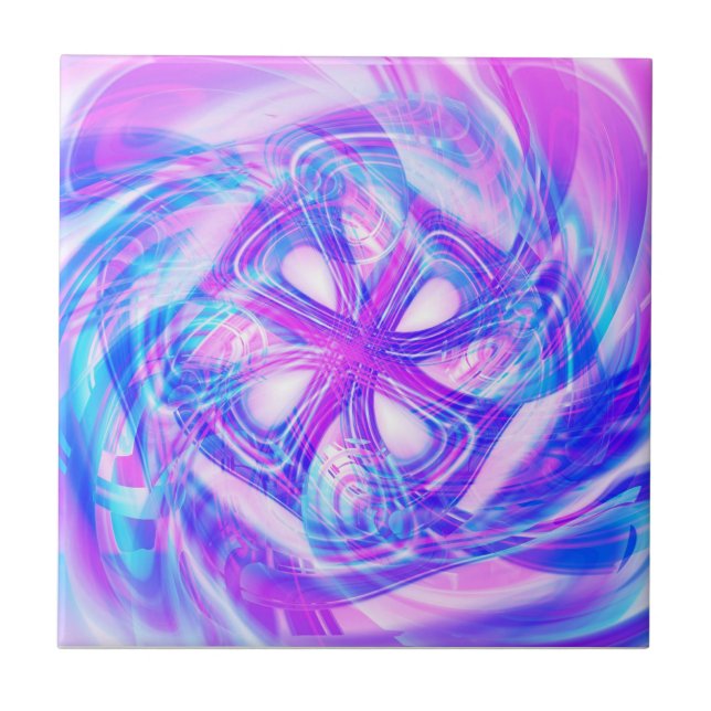Azulejo Ciber rosa y azul (Frente)