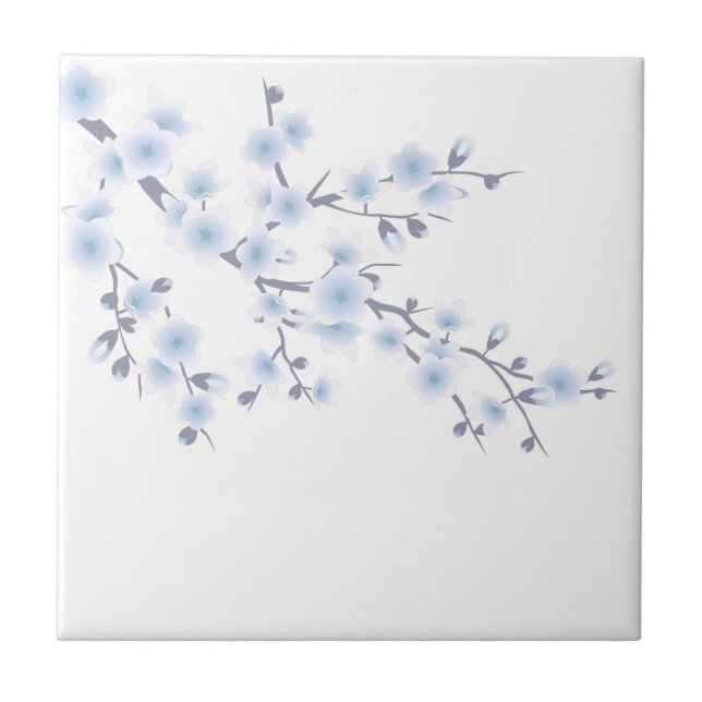 Azulejo Cielo Floral Azul Flor de Cerezo (Frente)