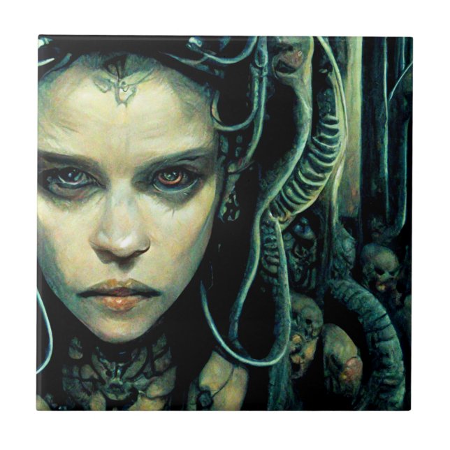 Azulejo Ciencia Chica de tecnología alienígena ficción (Frente)