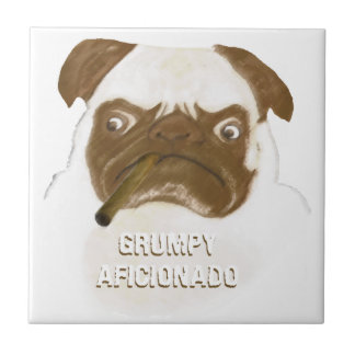 Azulejo Cigar de puggy negro personalizado AFICIONADO